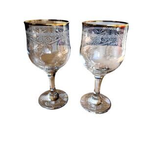 Vintage Italian Cellini Collection Water Goblets or Wine Glasses